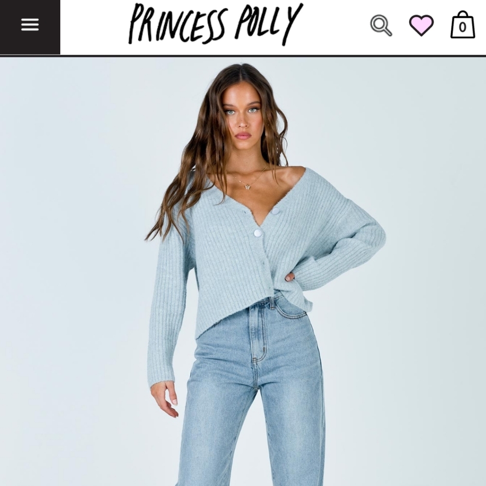 Princess Polly Light Grey Cardigan